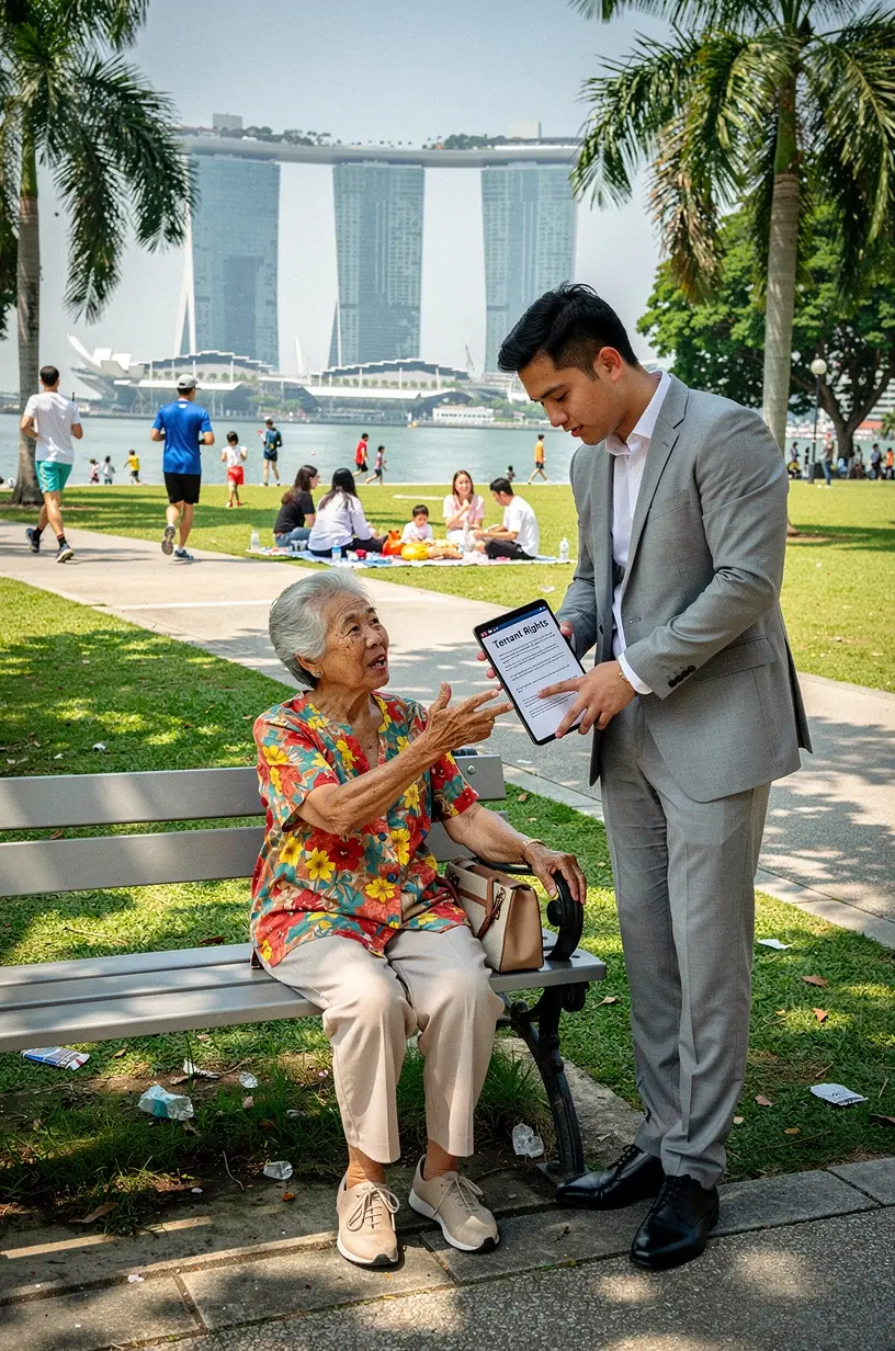 Group workshop with elderly participants learning about legal rights and protections.